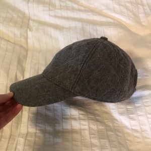 Women’s Gray Quilted Baseball Cap